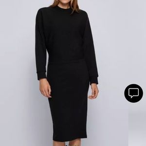 NWT Hugo Boss Relaxed-Fit Sweater Dress with Logo Embroidery